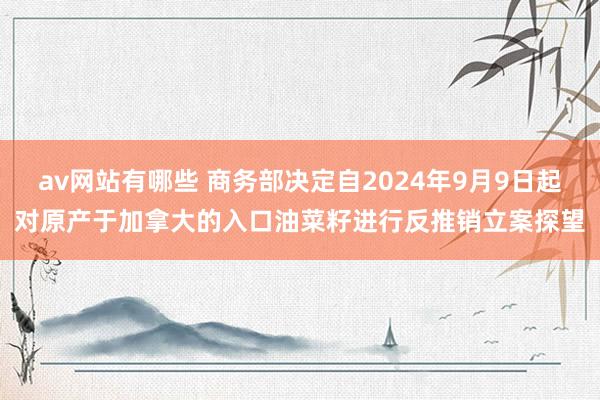 av网站有哪些 商务部决定自2024年9月9日起对原产于加拿大的入口油菜籽进行反推销立案探望