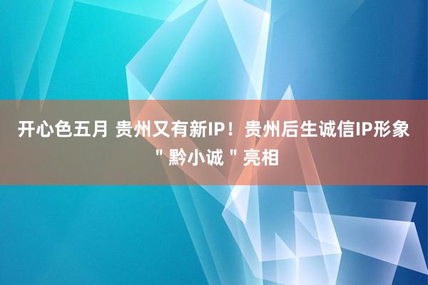 开心色五月 贵州又有新IP！贵州后生诚信IP形象＂黔小诚＂亮相