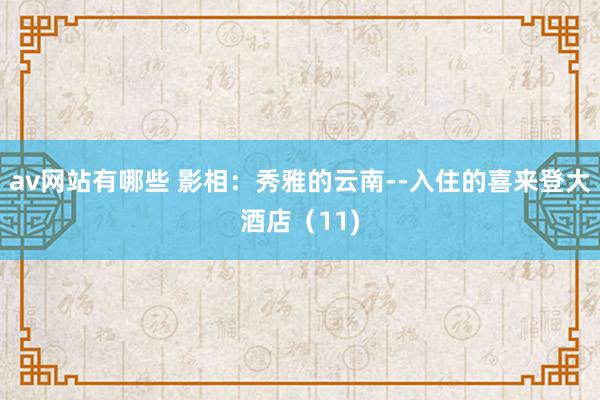 av网站有哪些 影相：秀雅的云南--入住的喜来登大酒店（11)