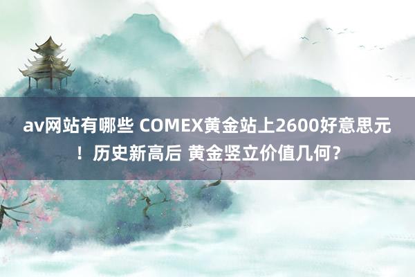 av网站有哪些 COMEX黄金站上2600好意思元！历史新高后 黄金竖立价值几何？