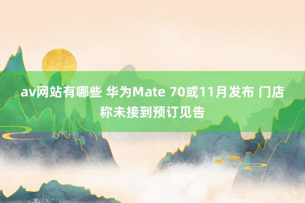 av网站有哪些 华为Mate 70或11月发布 门店称未接到预订见告