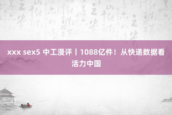 xxx sex5 中工漫评丨1088亿件！从快递数据看活力中国