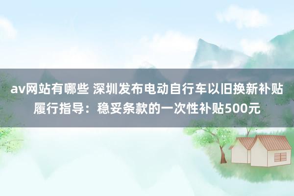 av网站有哪些 深圳发布电动自行车以旧换新补贴履行指导：稳妥条款的一次性补贴500元