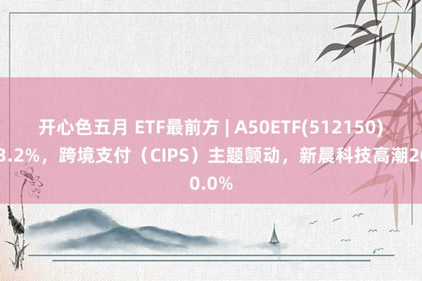 开心色五月 ETF最前方 | A50ETF(512150)高潮3.2%，跨境支付（CIPS）主题颤动，新晨科技高潮20.0%