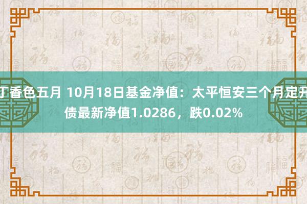 丁香色五月 10月18日基金净值：太平恒安三个月定开债最新净值1.0286，跌0.02%