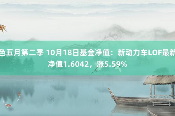 色五月第二季 10月18日基金净值：新动力车LOF最新净值1.6042，涨5.59%