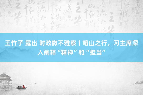 王竹子 露出 时政微不雅察丨喀山之行，习主席深入阐释“精神”和“担当”