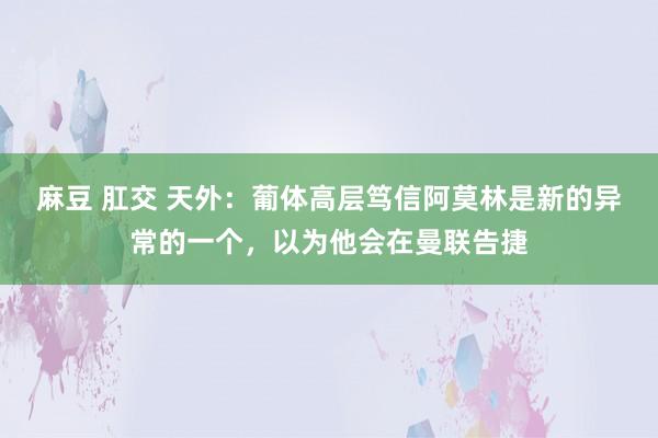 麻豆 肛交 天外：葡体高层笃信阿莫林是新的异常的一个，以为他会在曼联告捷