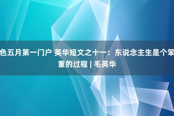 色五月第一门户 英华短文之十一：东说念主生是个笨重的过程 | 毛英华