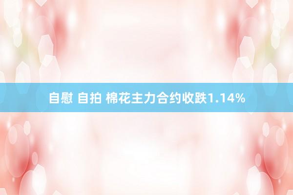 自慰 自拍 棉花主力合约收跌1.14%