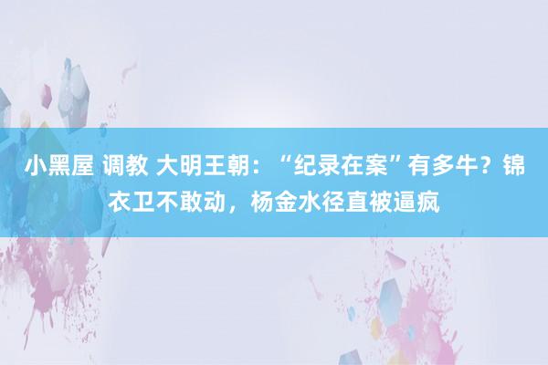 小黑屋 调教 大明王朝：“纪录在案”有多牛？锦衣卫不敢动，杨金水径直被逼疯