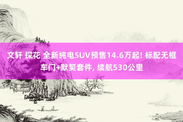 文轩 探花 全新纯电SUV预售14.6万起! 标配无框车门+默契套件， 续航530公里