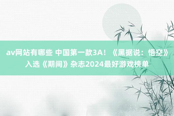 av网站有哪些 中国第一款3A！《黑据说：悟空》入选《期间》杂志2024最好游戏榜单