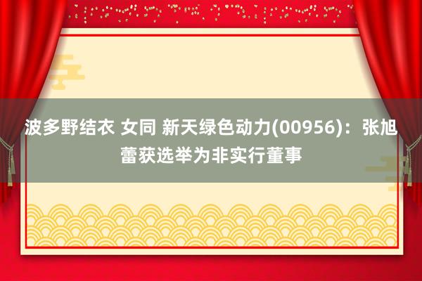 波多野结衣 女同 新天绿色动力(00956)：张旭蕾获选举为非实行董事