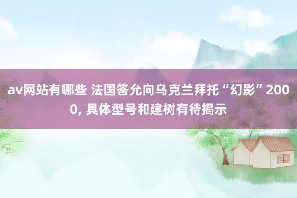 av网站有哪些 法国答允向乌克兰拜托“幻影”2000， 具体型号和建树有待揭示