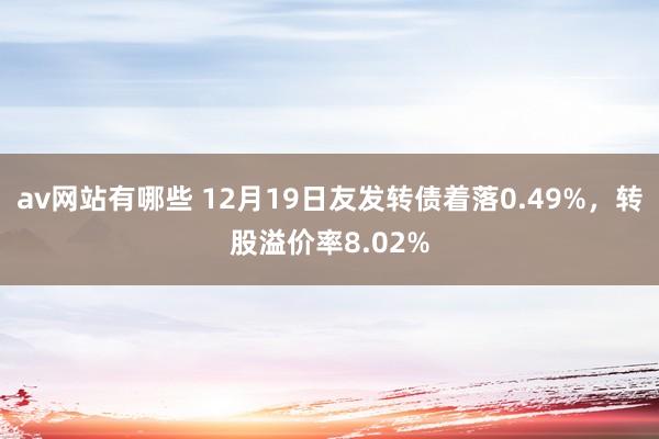 av网站有哪些 12月19日友发转债着落0.49%，转股溢价率8.02%