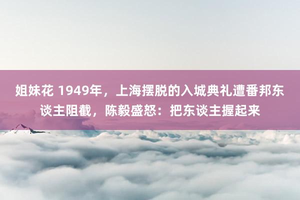 姐妹花 1949年，上海摆脱的入城典礼遭番邦东谈主阻截，陈毅盛怒：把东谈主握起来