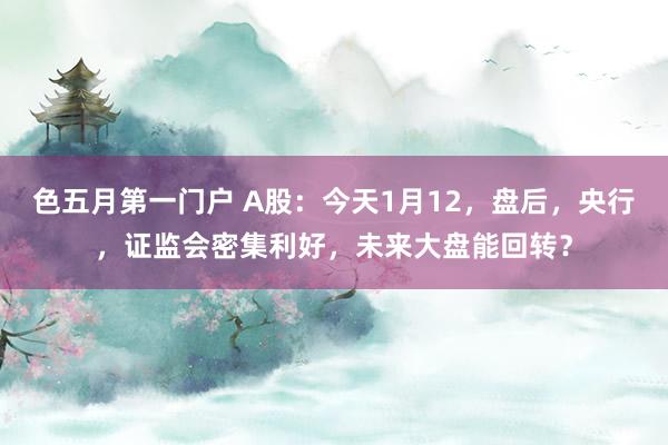 色五月第一门户 A股：今天1月12，盘后，央行，证监会密集利好，未来大盘能回转？